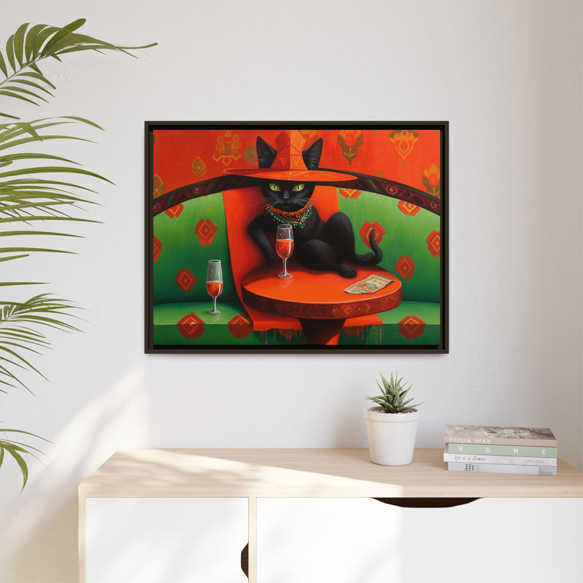Matte Canvas, Framed | Observative Cat