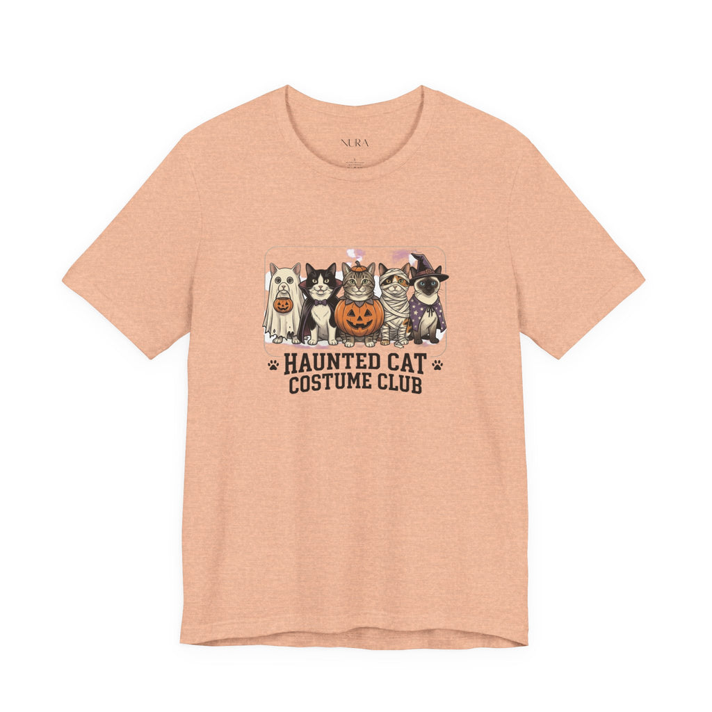 Haunted Cat Vintage Tee | Halloween Cat Shirt