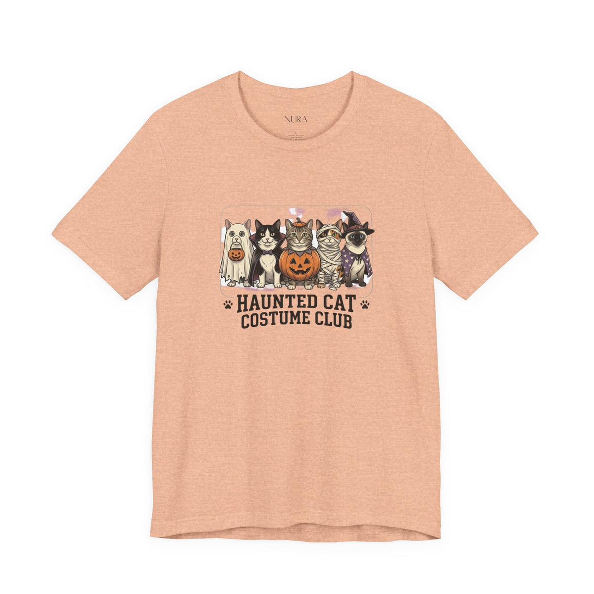 Haunted Cat Vintage Tee | Halloween Cat Shirt