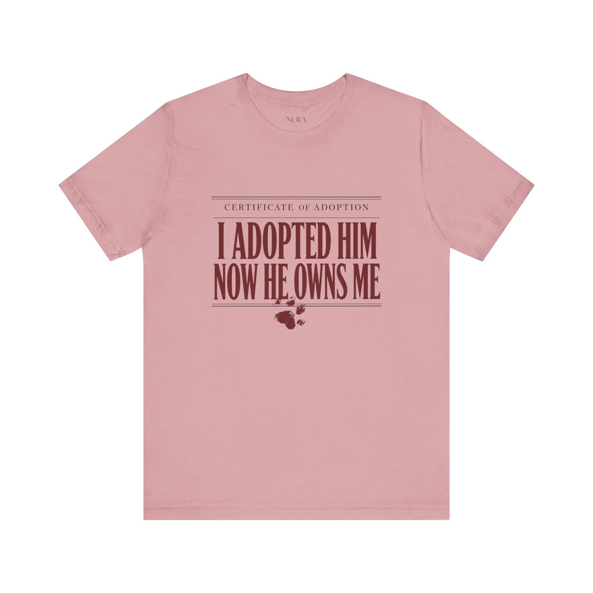 I Adopted Him Now He Owns Me Comfort Colors Shirt, Dog Adoption Shirt, Funny Dog Mom Gift, Rescue Dog Owner Tee, Dog Shirt
