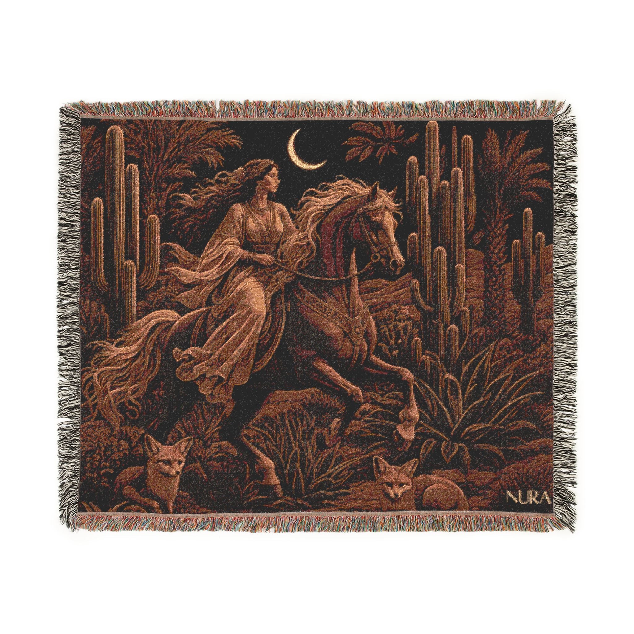 Desert Spirit Woven Blanket | Handwoven Cotton Throw