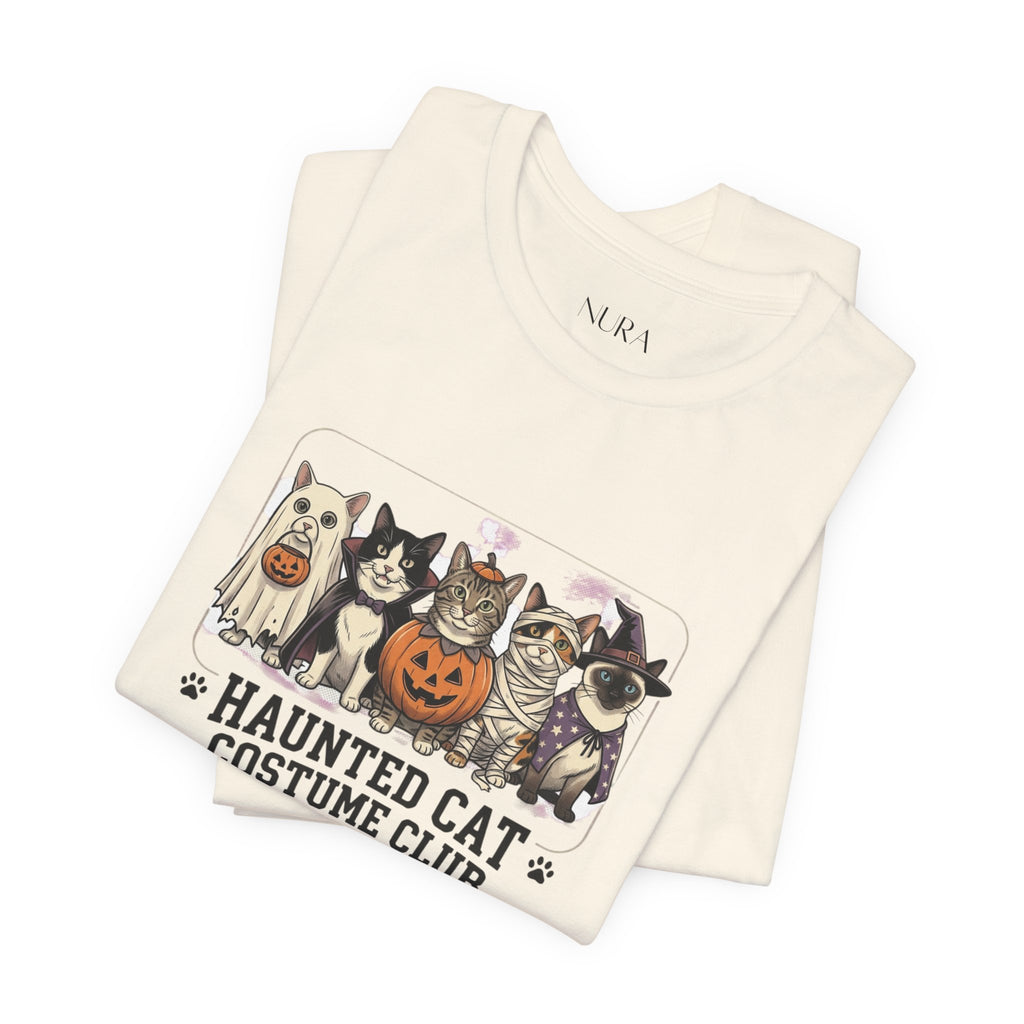 Haunted Cat Vintage Tee | Halloween Cat Shirt
