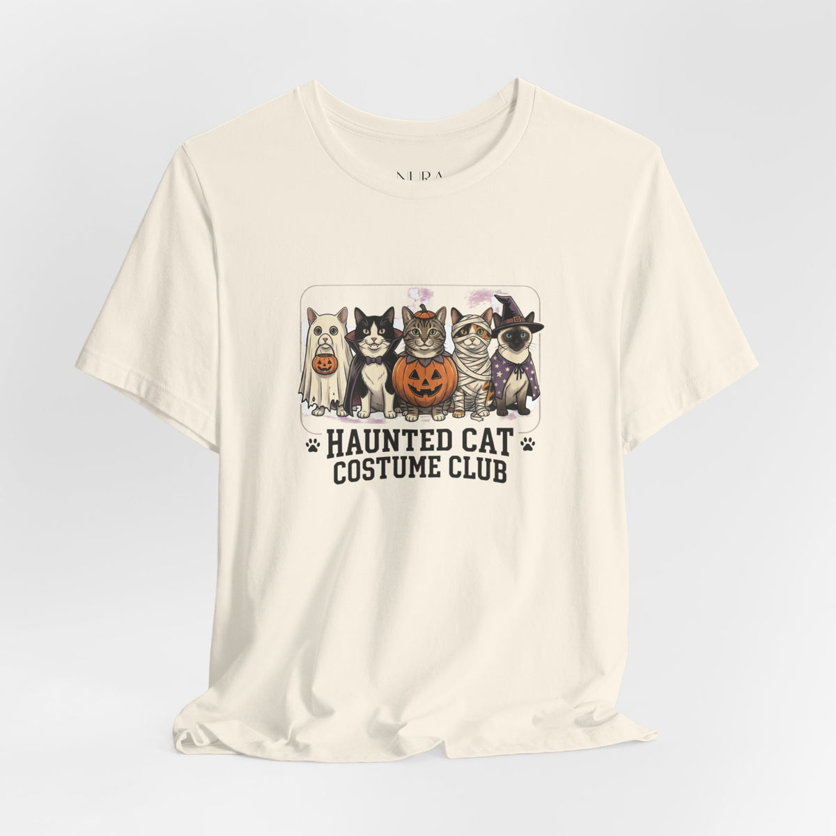 Haunted Cat Vintage Tee | Halloween Cat Shirt