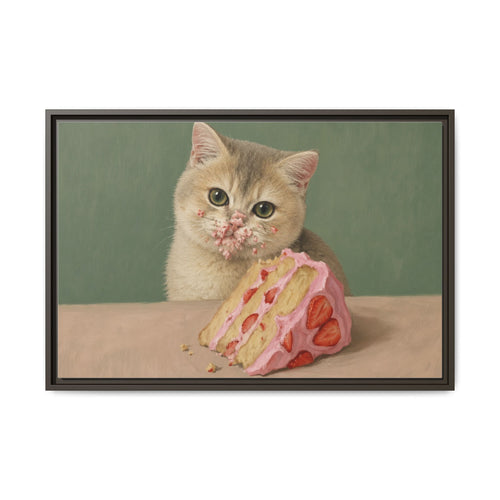 Matte Canvas, Framed | Who ate the cake?