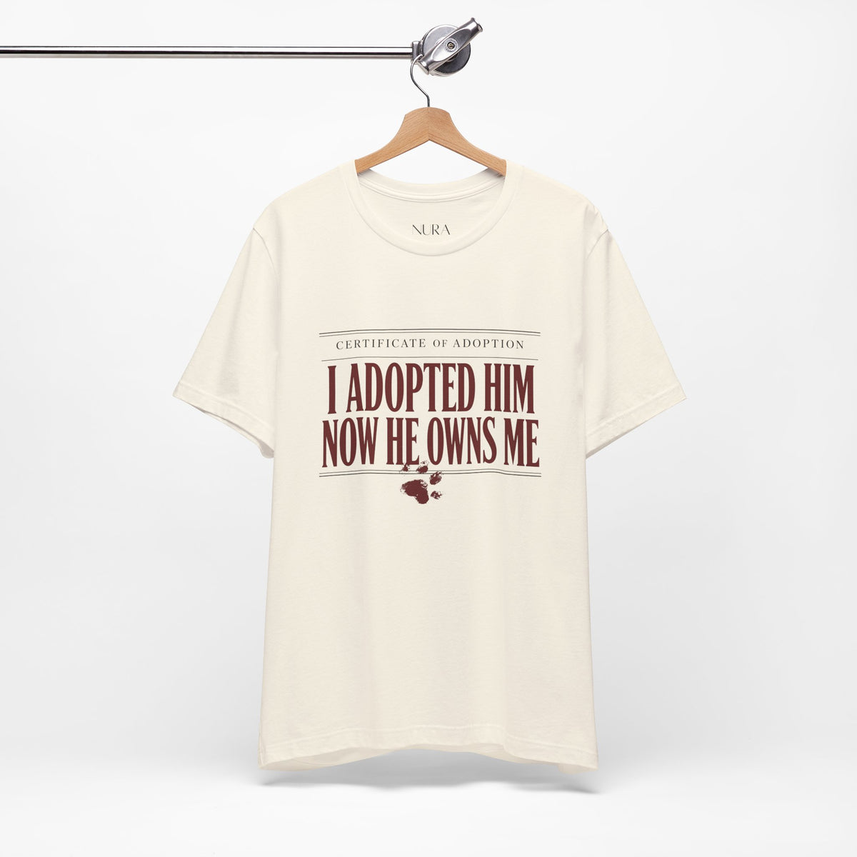 I Adopted Him Now He Owns Me Comfort Colors Shirt, Dog Adoption Shirt, Funny Dog Mom Gift, Rescue Dog Owner Tee, Dog Shirt