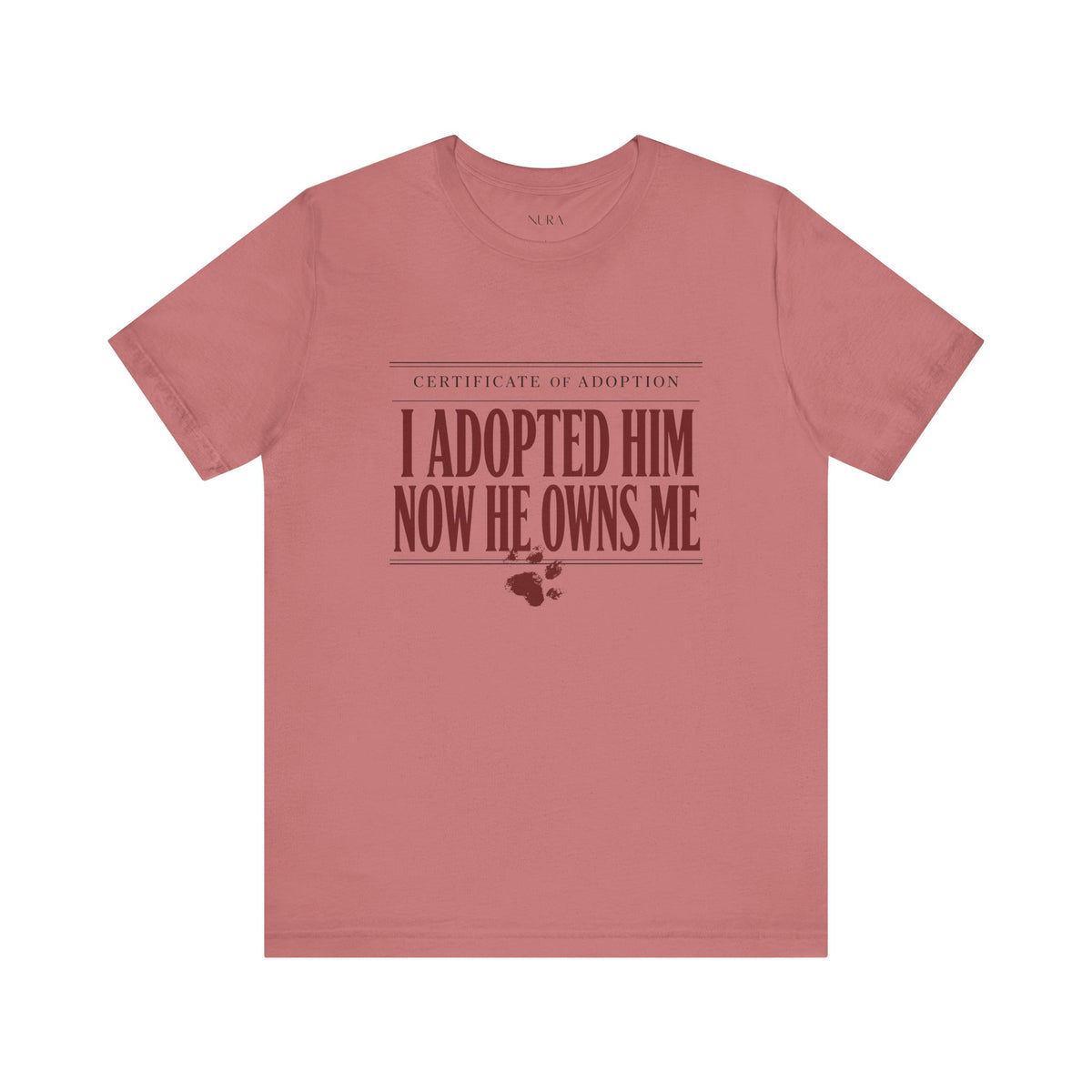 I Adopted Him Now He Owns Me Comfort Colors Shirt, Dog Adoption Shirt, Funny Dog Mom Gift, Rescue Dog Owner Tee, Dog Shirt