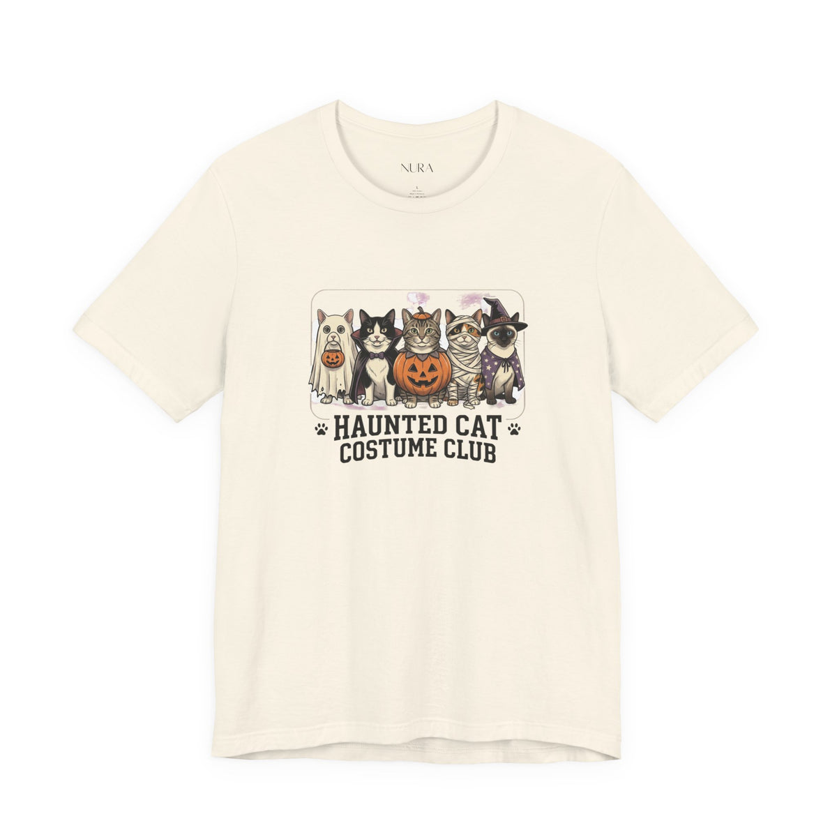 Haunted Cat Vintage Tee | Halloween Cat Shirt