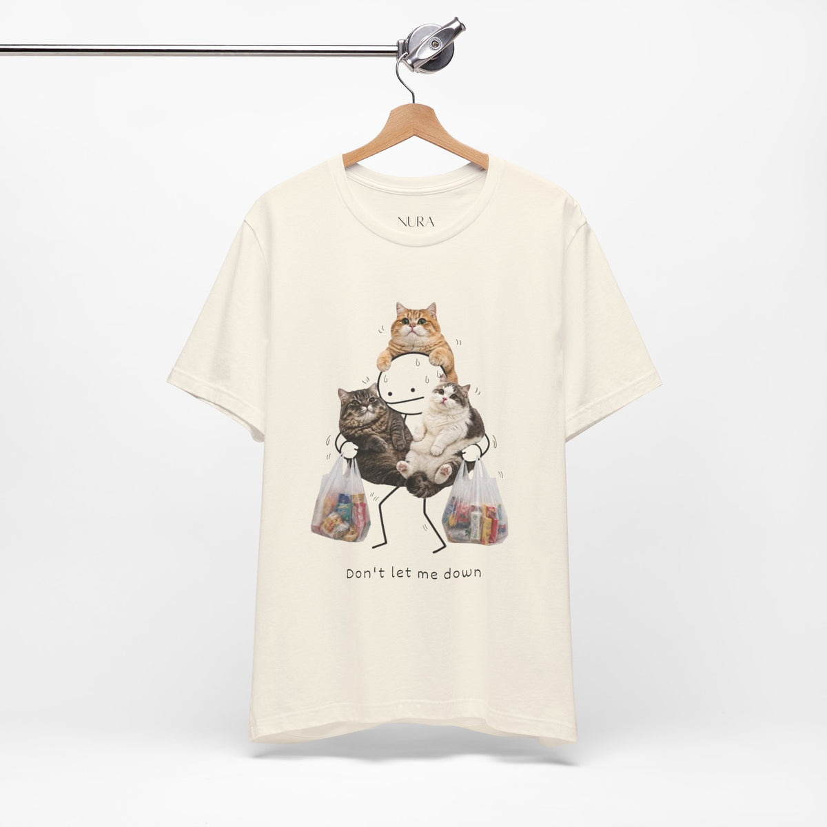 Funny Cat Lover T-Shirt, Dont Let Me Down Cat Meme Tee,Cat Mom Gift, Shirt