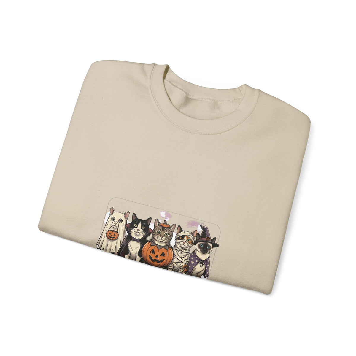 Haunted Cat Costume Club Crewneck | Halloween Pet Cat Graphic