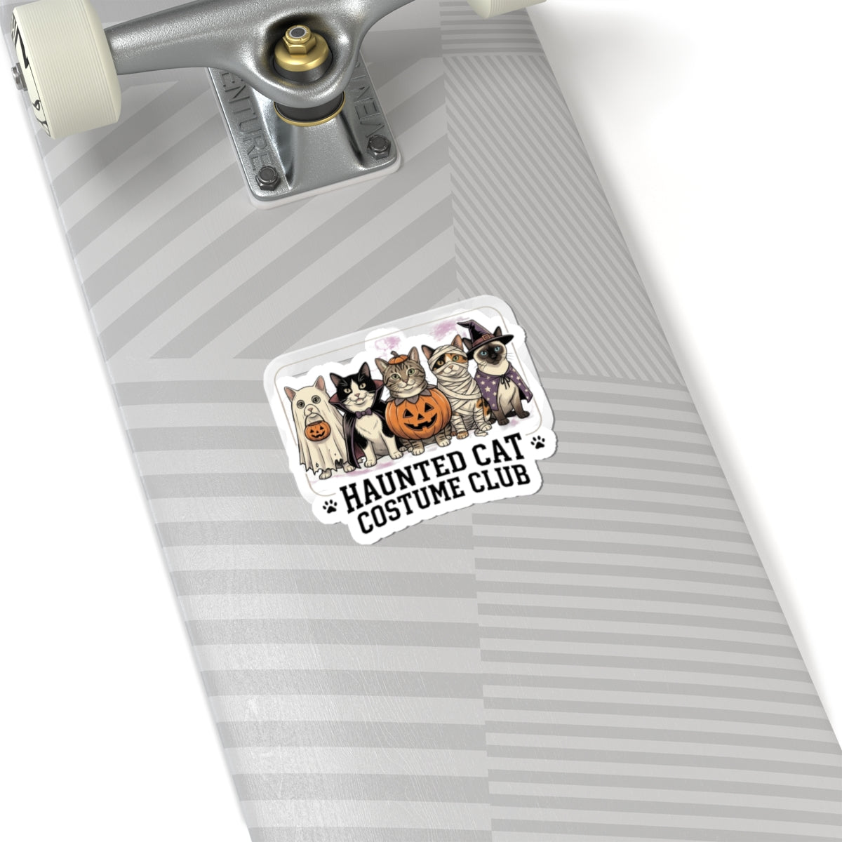 Haunted Cat Costume Club Sticker | Halloween Kitty Costume Vinyl