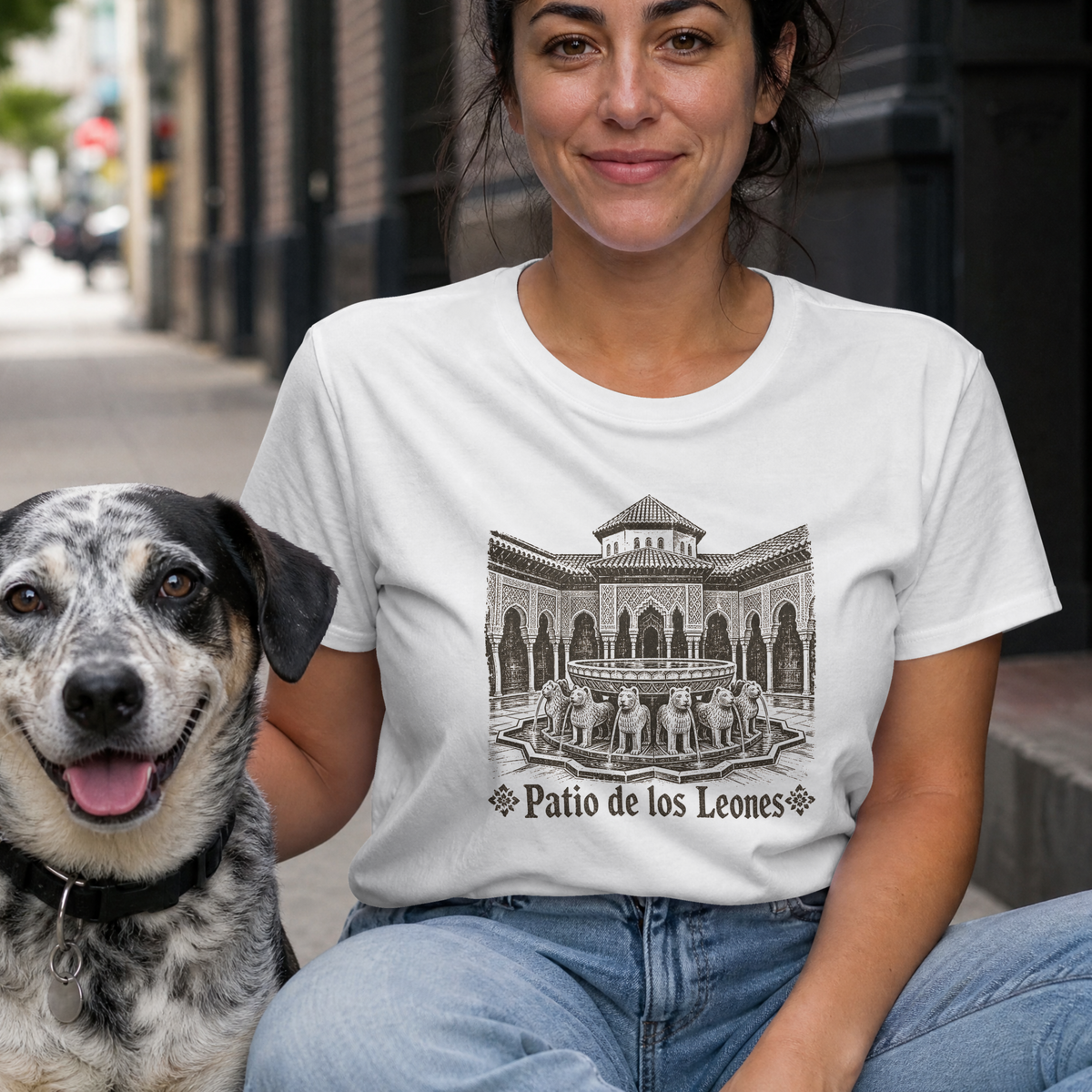 Softstyle Tee | Patio de los Leones | Vintage Andalusian Art Print