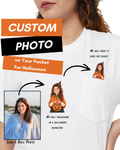 Cute Custom Halloween Pocket Tee, Personalized Cartoon Photo Shirt (Pet, Family)