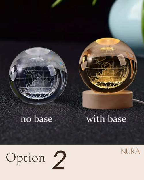 3D Laser Engraved Crystal Ball Night Light, Solar System Galaxy Globe (USB Powered)
