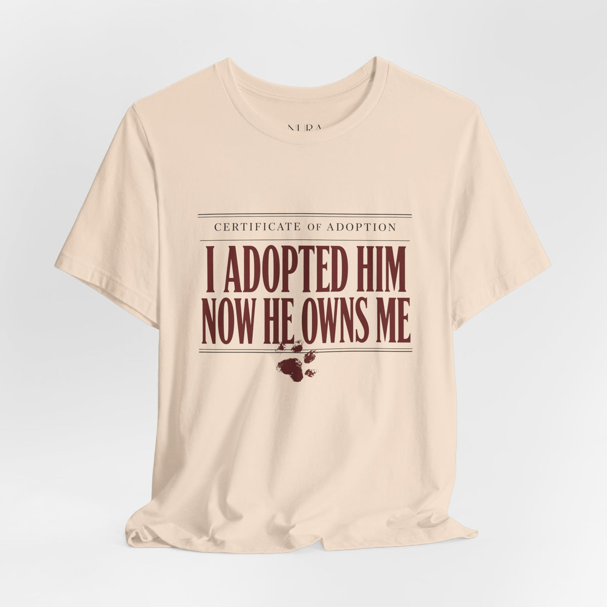I Adopted Him Now He Owns Me Comfort Colors Shirt, Dog Adoption Shirt, Funny Dog Mom Gift, Rescue Dog Owner Tee, Dog Shirt