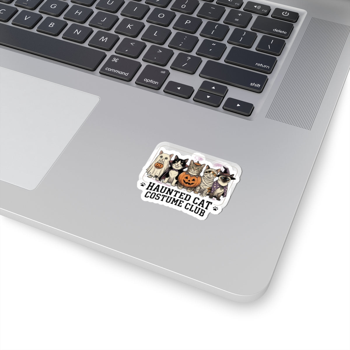 Haunted Cat Costume Club Sticker | Halloween Kitty Costume Vinyl