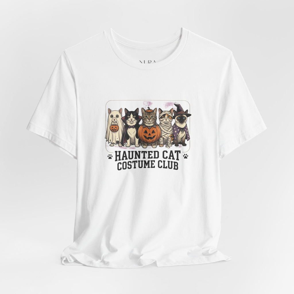 Haunted Cat Vintage Tee | Halloween Cat Shirt