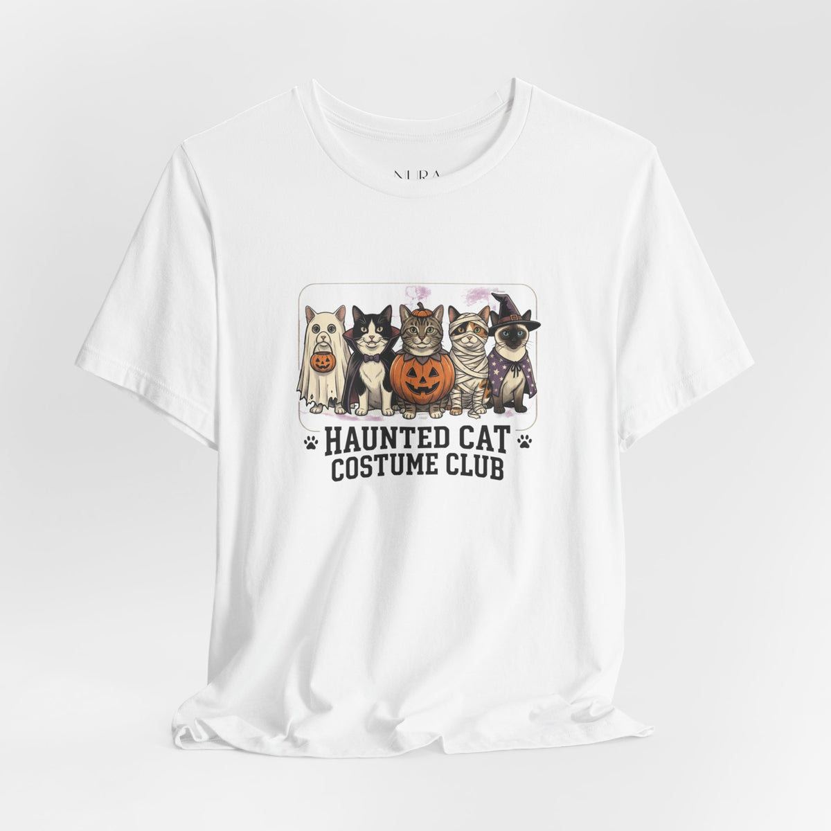 Haunted Cat Vintage Tee | Halloween Cat Shirt
