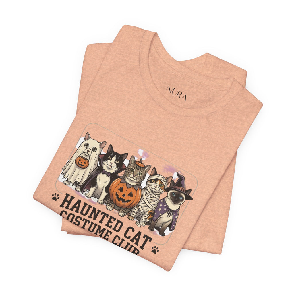 Haunted Cat Vintage Tee | Halloween Cat Shirt
