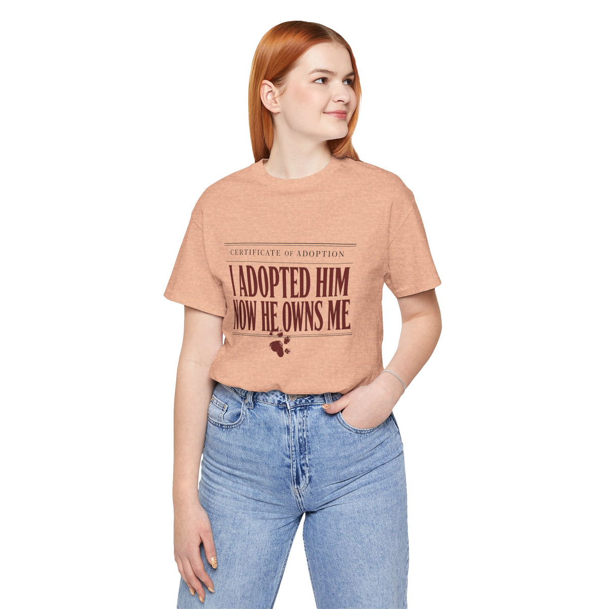 I Adopted Him Now He Owns Me Comfort Colors Shirt, Dog Adoption Shirt, Funny Dog Mom Gift, Rescue Dog Owner Tee, Dog Shirt