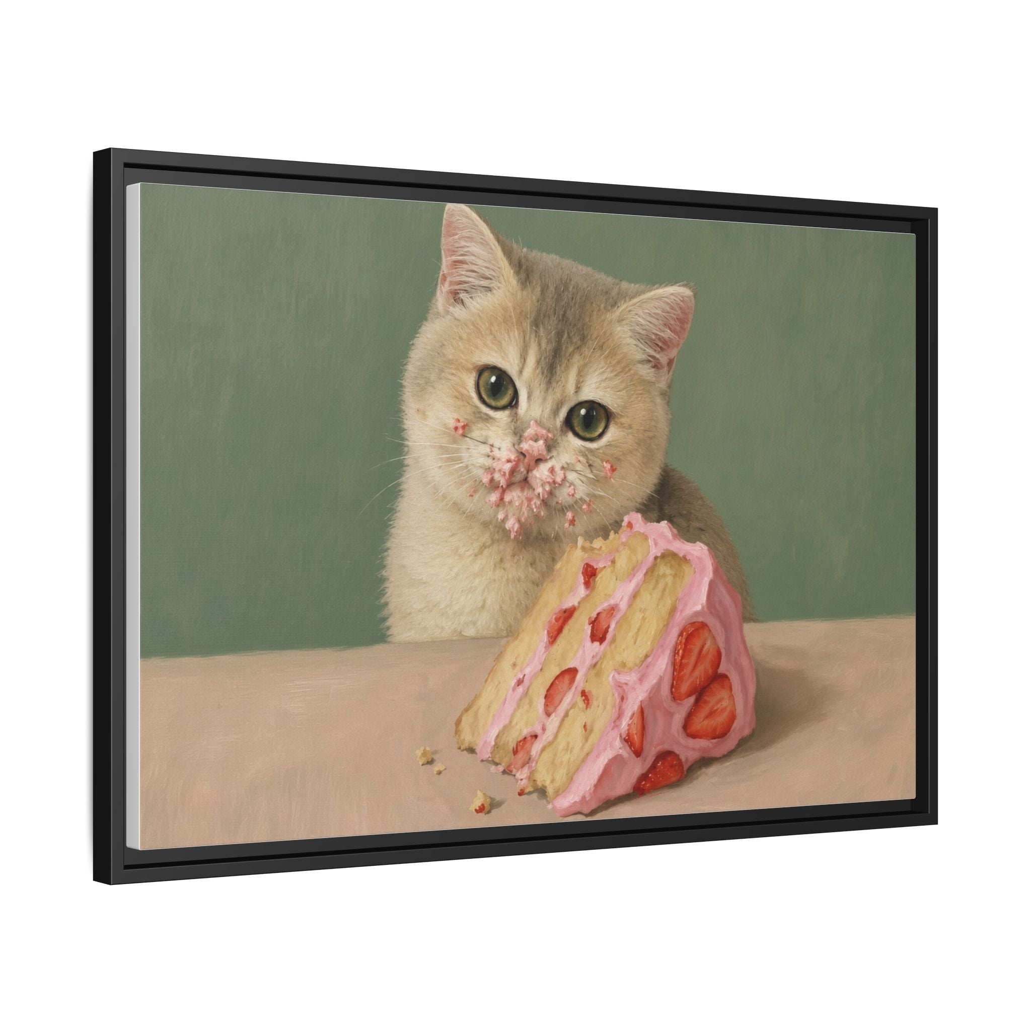 Matte Canvas, Framed | Who ate the cake?