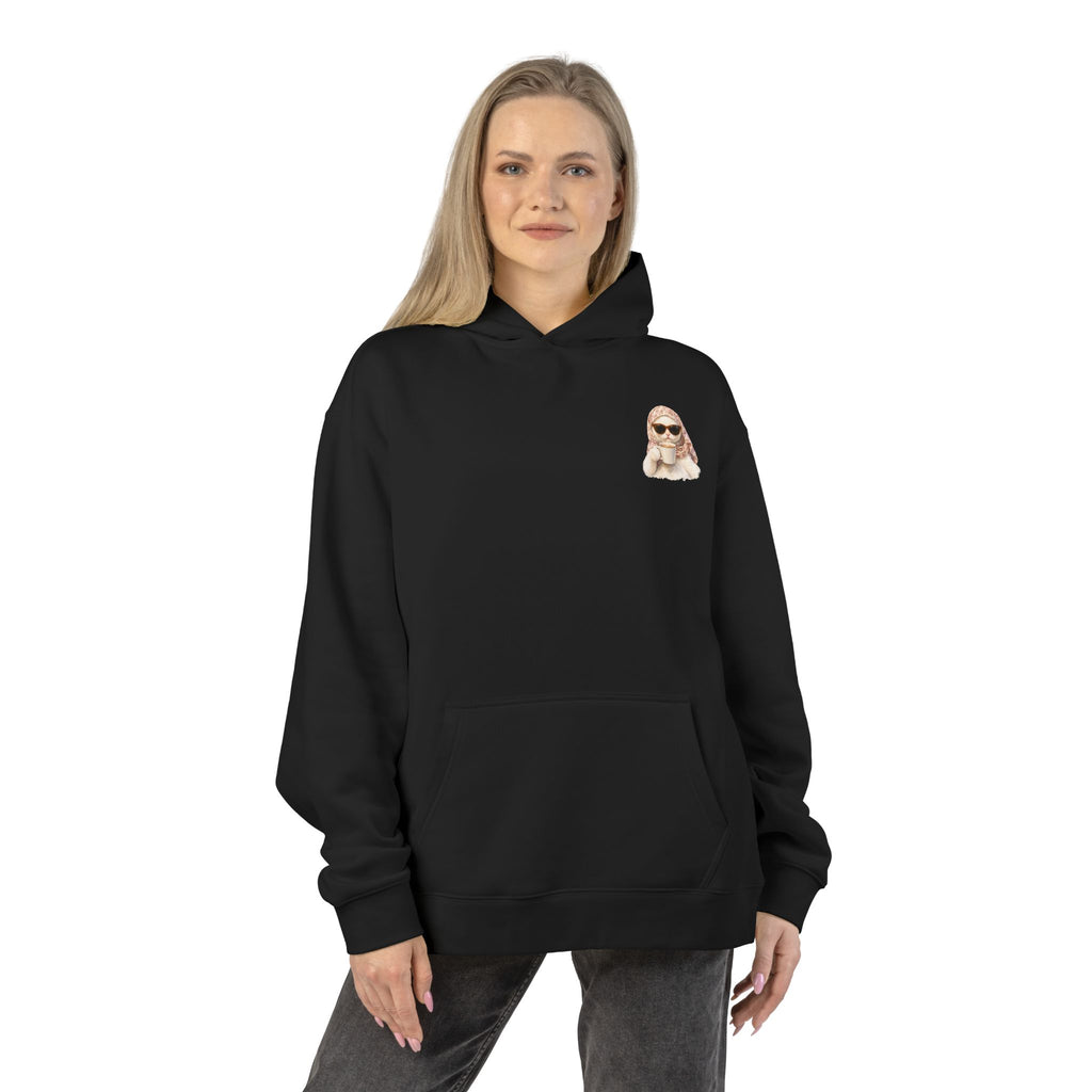 Relaxed Hoodie | Funny Cat Hoodie, Unbothered Apocalypse, Oversized Graphic Hoodie, Cat in Sunglasses Print, Trendy Streetwear Hoodie Gift