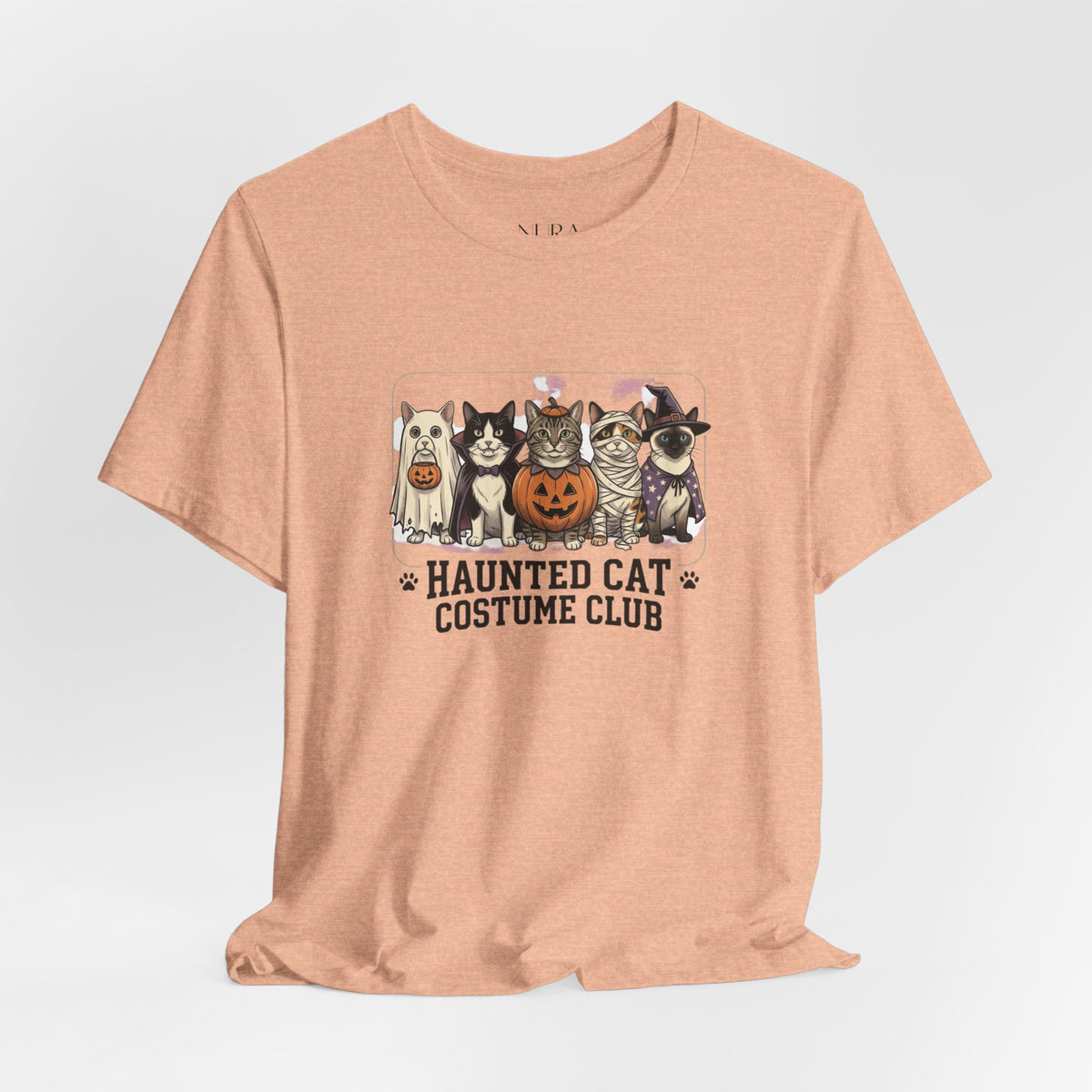 Haunted Cat Vintage Tee | Halloween Cat Shirt