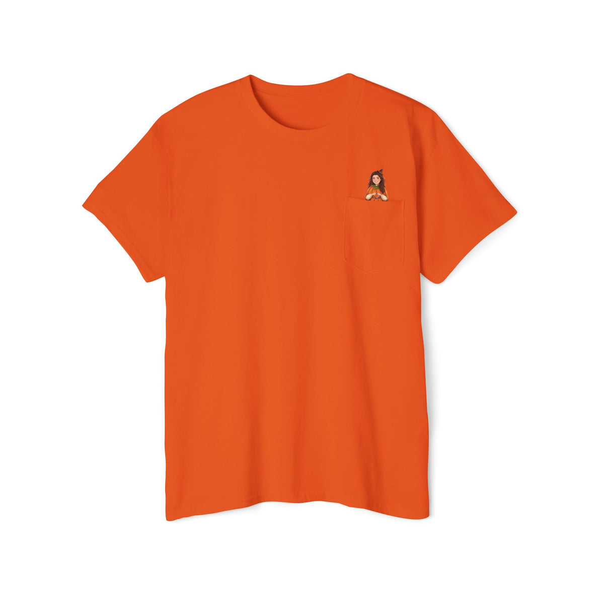 Cute Custom Halloween Pocket Tee, Personalized Cartoon Photo Shirt (Pet, Family)