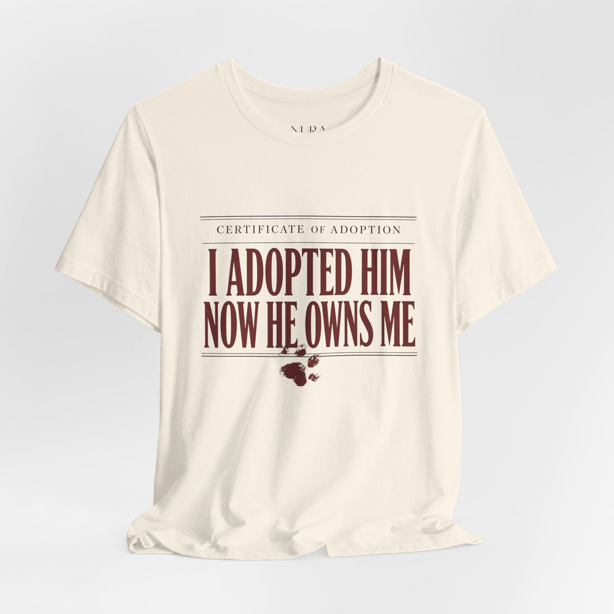I Adopted Him Now He Owns Me Comfort Colors Shirt, Dog Adoption Shirt, Funny Dog Mom Gift, Rescue Dog Owner Tee, Dog Shirt