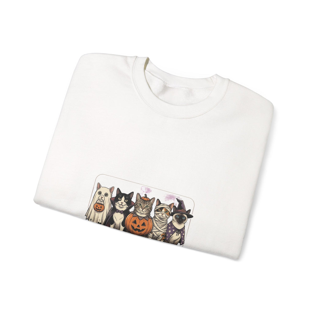 Haunted Cat Costume Club Crewneck | Halloween Pet Cat Graphic