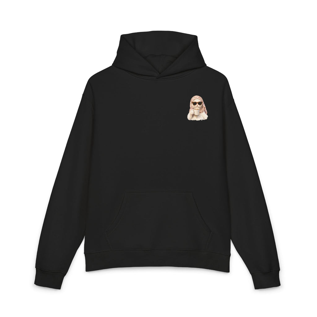 Relaxed Hoodie | Funny Cat Hoodie, Unbothered Apocalypse, Oversized Graphic Hoodie, Cat in Sunglasses Print, Trendy Streetwear Hoodie Gift
