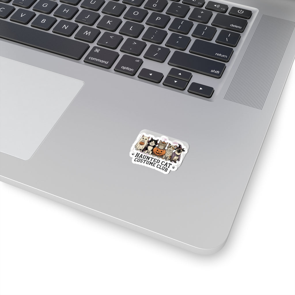 Haunted Cat Costume Club Sticker | Halloween Kitty Costume Vinyl