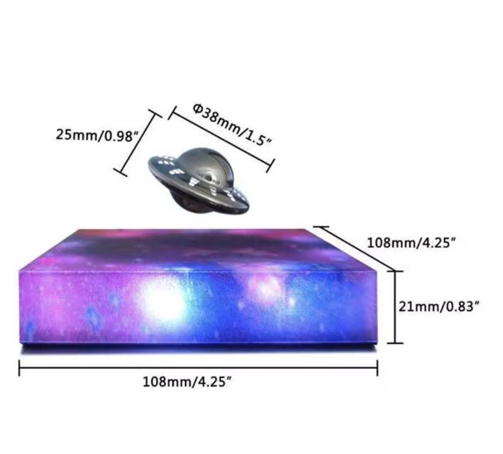 Levitating UFO Night Light, Floating Magnetic Lamp with Galaxy Glow Base, Rotating Desk Decor, Unique Gift for Him or Her