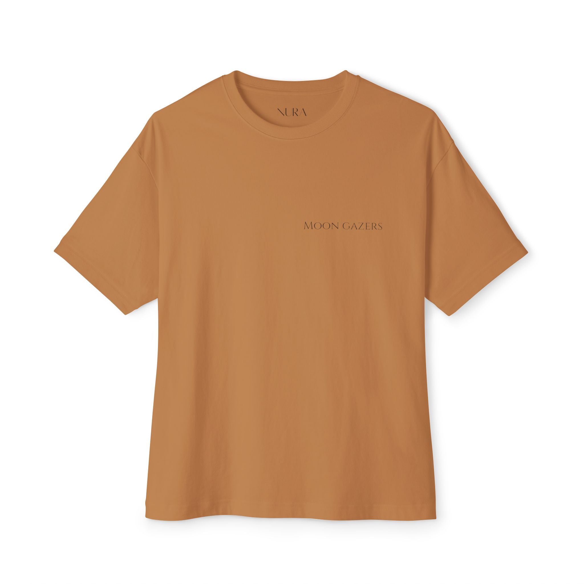 Brown t-shirt with 'Nova Mint' text on a white background