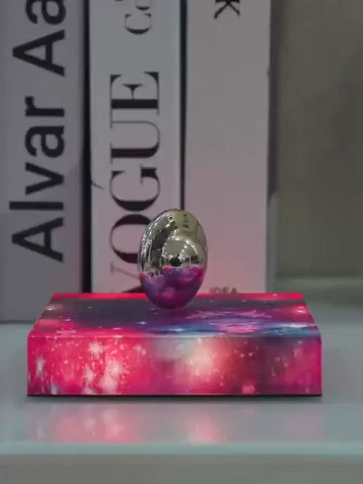 Levitating UFO Night Light, Floating Magnetic Lamp with Galaxy Glow Base, Rotating Desk Decor, Unique Gift for Him or Her